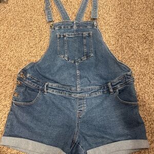 Denim maternity Overalls with Adjustable Straps